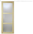 GD MENUISERIES - Porte Coulissante bois Ayous Vitrée H204 x L73 cm, Rail alu bandeau blanc - vignette