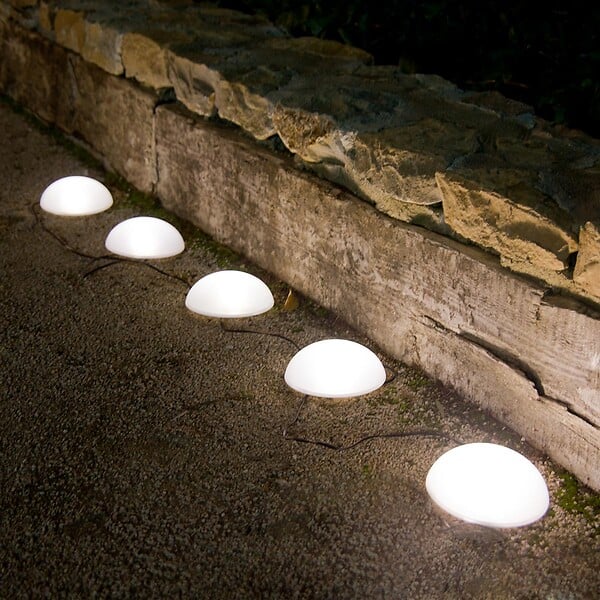 LUMISKY - 5 Demi boules solaires à piquer HALF MOON D15cm - large