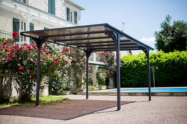 HABRITA - Carport Aluminium toit plat - large