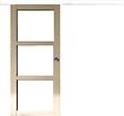 GD MENUISERIES - Porte Coulissante bois Ayous Vitrage transparent H204 x L83 cm, Rail alu bandeau blanc, Coquilles - vignette