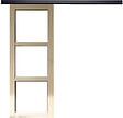 GD MENUISERIES - Porte Coulissante bois Ayous Vitrage transparent H204 x L73 cm, Rail alu bandeau noir - vignette