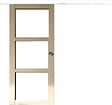 GD MENUISERIES - Porte Coulissante bois Ayous Vitrage transparent H204 x L73 cm, Rail alu bandeau blanc, Coquilles - vignette