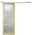 GD MENUISERIES - Porte Coulissante bois Ayous Vitrée H204 x L73 cm, Rail Alu - vignette