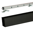 GD MENUISERIES - Porte Coulissante Atelier Noir H204 x L83 cm, Rail alu Bandeau Noir, Coquilles - vignette