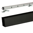 GD MENUISERIES - Porte Coulissante Atelier Noir H204 x L93 cm, Rail alu Bandeau Noir, Coquilles - vignette