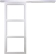 GD MENUISERIES - Porte Coulissante Kenya blanc Vitrage transparent H204 x L83 cm, Rail Alu - vignette
