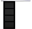 GD MENUISERIES - Porte Coulissante Telia noir 4 panneaux H204 x L83 cm, Rail Alu - vignette