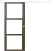 GD MENUISERIES - Porte Coulissante Gris Taupe RAL 7006 Vitrage transparent H204 x L73 cm, Rail Alu Blanc, Coquilles - vignette
