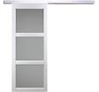 GD MENUISERIES - Porte Coulissante Kenya blanc Vitrée H204 x L93 cm, Rail Alu - vignette
