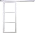 GD MENUISERIES - Porte Coulissante Kenya blanc Vitrage transparent H204 x L73 cm, Rail Alu - vignette