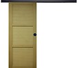 GD MENUISERIES - Porte Coulissante bois Ayous 3 Panneaux H204 x L93 cm, Rail alu Bandeau noir, coquilles Noir - vignette