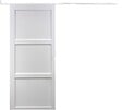GD MENUISERIES - Porte Coulissante Korya Blanc 3 panneaux H204 x L93 cm, Rail Alu bandeau blanc - vignette