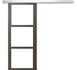 GD MENUISERIES - Porte Coulissante Gris Taupe RAL 7006 Vitrage transparent H204 x L83 cm, rail alu - vignette