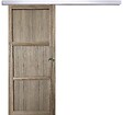 GD MENUISERIES - Porte Coulissante bois Frake 3 Panneaux H204 x L83 cm, rail alu, coquilles - vignette