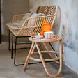 M.CEZARE - Table d'appoint Ninon en Rotin Naturel - 40x40x40cm - vignette