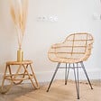 M.CEZARE - Table d'appoint Ninon en Rotin Naturel - 40x40x40cm - vignette