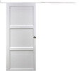 GD MENUISERIES - Porte Coulissante Korya Blanc 3 panneaux H204 x L83 cm, Rail Alu bandeau blanc, Coquilles - vignette