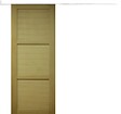GD MENUISERIES - Porte Coulissante bois Ayous 3 Panneaux H204 x L73 cm, Rail alu Bandeau Blanc - vignette