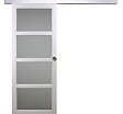 GD MENUISERIES - Porte Coulissante Tana blanc Vitrée H204 x L73 cm, Rail Alu, Coquilles - vignette