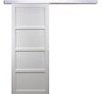 GD MENUISERIES - Porte Coulissante Tamera blanc 4 panneaux H204 x L63 cm, Rail Alu - vignette