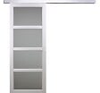 GD MENUISERIES - Porte Coulissante Tana blanc Vitrée H204 x L63 cm, Rail Alu - vignette