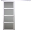 GD MENUISERIES - Porte Coulissante Tana blanc Vitrée H204 x L83 cm, Rail Alu - vignette