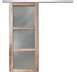 GD MENUISERIES - Porte Coulissante bois Frake Vitrée H204 x L83 cm, rail alu - vignette