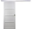 GD MENUISERIES - Porte Coulissante Tamera blanc 4 panneaux H204 x L83 cm, Rail Alu, Coquilles - vignette
