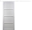 GD MENUISERIES - Porte Coulissante Tamera blanc 4 panneaux H204 x L83 cm, Rail Alu bandeau blanc - vignette