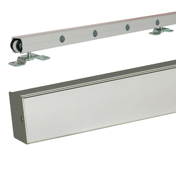 GD MENUISERIES - Porte Coulissante Telia Noir Vitrée H204 x L73 cm, Rail Alu - large