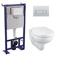 SWISS AQUA TECHNOLOGIES - Pack WC Bâti-support autoportant + WC Porcher sans bride + Abattant Astor + Plaque Chrome mat (SMART-Porcher-M572) - vignette