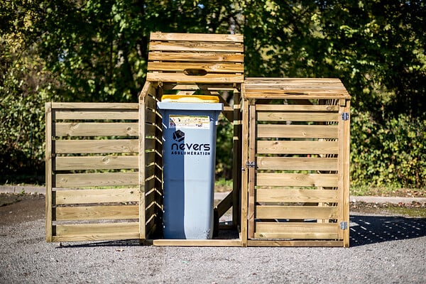 HABRITA - Cache poubelle - Bois - 1.35m2 - large