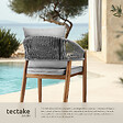 TECTAKE - 4 Places chaise de jardin bois d'acacia massif résistante aux intempéries rope design grège 59 x 58 x 76,5 cm - vignette