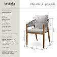 TECTAKE - 2 Places chaise de jardin 59 x 58 x 76,5 cm bois d'acacia massif résistante aux intempéries rope design grège avec coussin - vignette