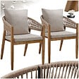 TECTAKE - Chaise de jardin MANACOR au design corde sable - vignette