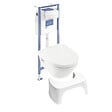 VILLEROY ET BOCH - Pack WC sans bride  Architectura abattant + bâti-support sol et mur + plaque blanche  + Tabouret blanc - vignette