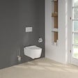 VILLEROY ET BOCH - Pack WC sans bride  Avento + Bâti support + abattant frein de chute + plaque chromée  + Tabouret blanc - vignette