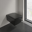 VILLEROY ET BOCH - WC suspendu sans bride  Memento 2.0 avec abattant Pure Black - vignette