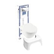 VILLEROY ET BOCH - Pack WC sans bride  Architectura abattant + bâti-support sol et mur + plaque chromée brillant  + Tabouret blanc - vignette