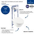 VILLEROY ET BOCH - Pack WC sans bride  Architectura abattant + bâti-support sol et mur + plaque chromée brillant  + Tabouret blanc - vignette