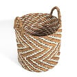 M.CEZARE - Panier souple Elise - 35 x 35 x 35 cm - taille L - jute - motifs chevrons - vignette