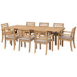 HAPPY GARDEN - Salon de jardin extensible 180/240cm PADAR en acacia 8 places - coussins sable - vignette