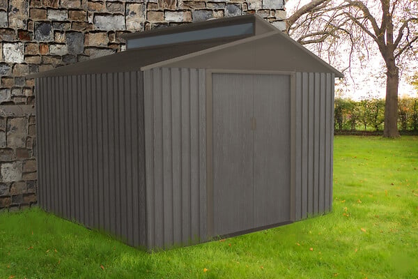 CHALET & JARDIN - Abri jardin métal aspect bois vieilli - L.282xP.257xH.222cm - large