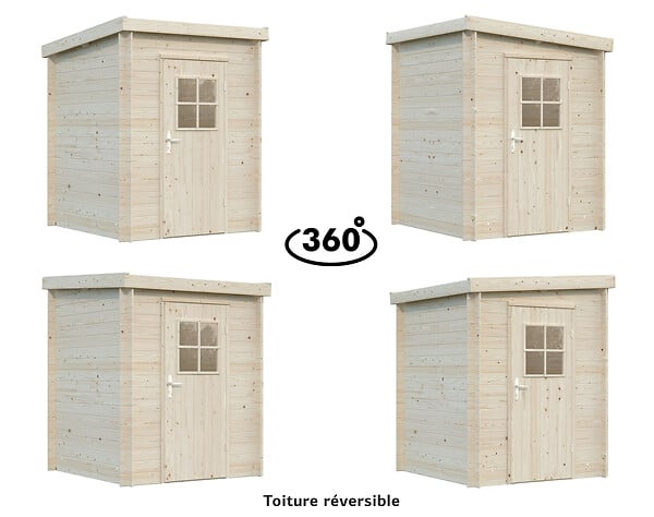 WHITE WOOD - Abri de jardin en bois Zoé 1 - L.180xH.208xP.181cm - large