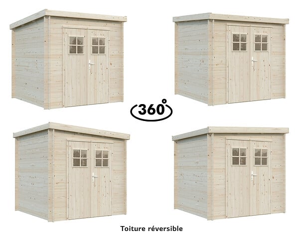 WHITE WOOD - Abri de jardin en bois  massif Zoé 2 - Blanc - L.220xP.220xH.208cm - large