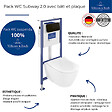 VILLEROY ET BOCH - Pack WC sans bride  Subway 2.0 avec abattant frein de chute + bâti Viconnect PRO + plaque noir mat - vignette