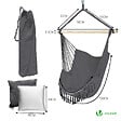 VOUNOT - Chaise suspendue hamac avec 2 oreillers Gris - vignette