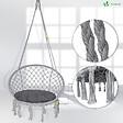 VOUNOT - Fauteuil suspendu avec coussin rond gris - vignette