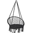 VOUNOT - Fauteuil suspendu avec coussin rond noir - vignette