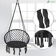 VOUNOT - Fauteuil suspendu avec coussin rond noir - vignette
